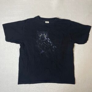 Vintage Style Studios Owl Graphic T Shirt One Size Black Bird Nature‎ Tee